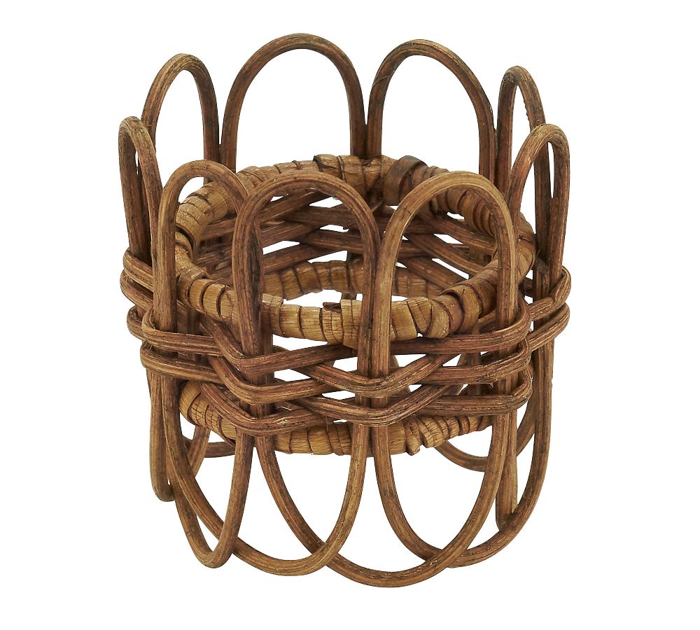 Twisted Rattan Napkin Ring, Set of 4