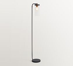 Raylan Recycled Glass Floor Lamp, Bronze & Brass