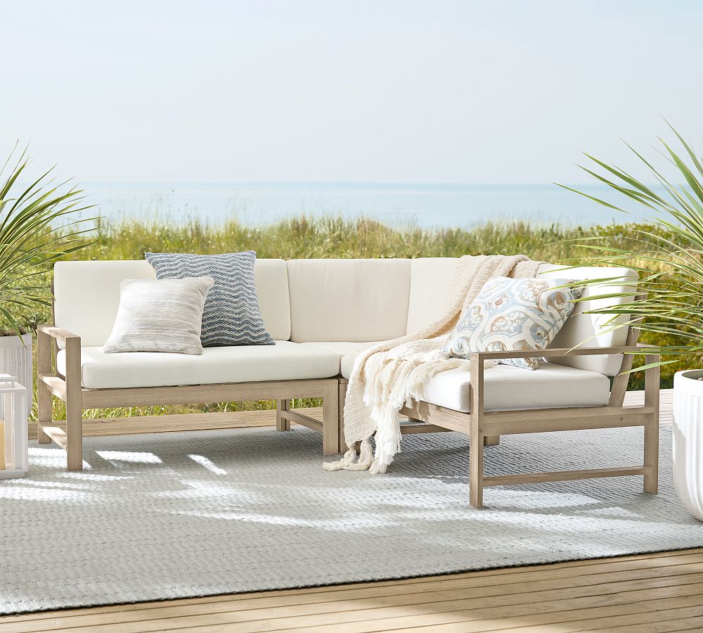 Indio Eucalyptus 3-Piece Loveseat Outdoor Sectional (78&quot;)