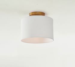 Linen Drum Shade Flush Mount (10&quot;-14&quot;)