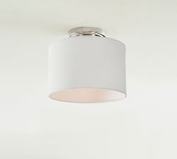 Linen Drum Shade Flush Mount (10&quot;-14&quot;)