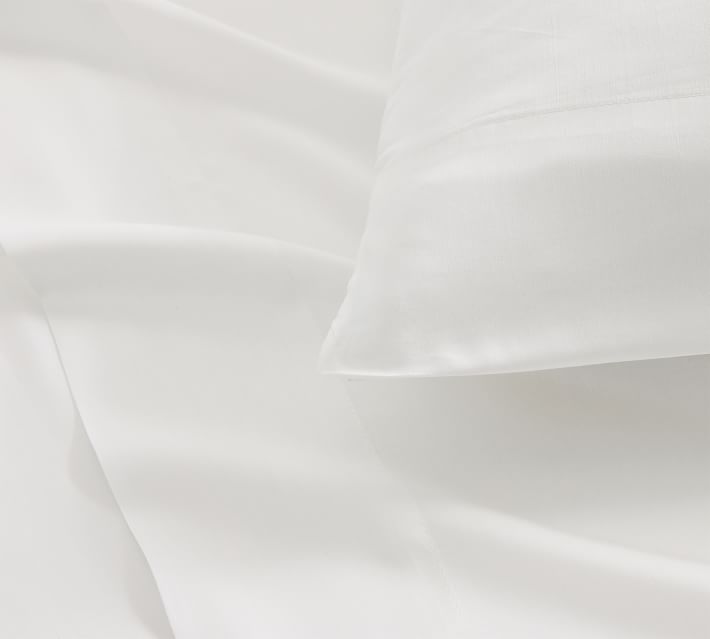 Pottery barn Tencel California king hot size sheet set new white lyocell silky