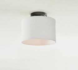 Linen Drum Shade Flush Mount (10&quot;-14&quot;)