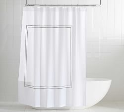 Pearl Embroidered Organic Shower Curtain