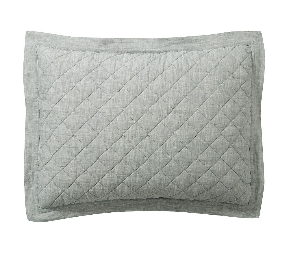 Belgian Flax Linen Diamond Quilted Sham