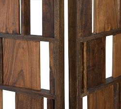 Cubed Acacia Multipanel Room Divider