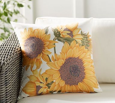 Botanical Sunflower Outdoor Pillow Pottery Barn