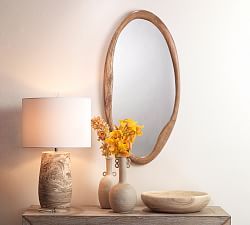 Alora Natural Wooden Oval Wall Mirror