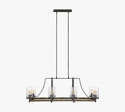 Steffens Wood &amp; Iron Linear Chandelier (46&quot;)