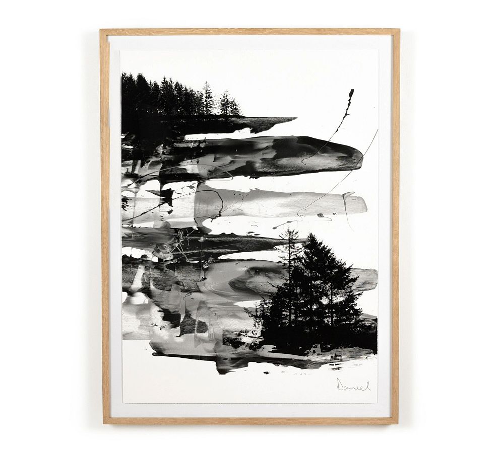 Rocky Outlook II Black and White Framed Canvas Print