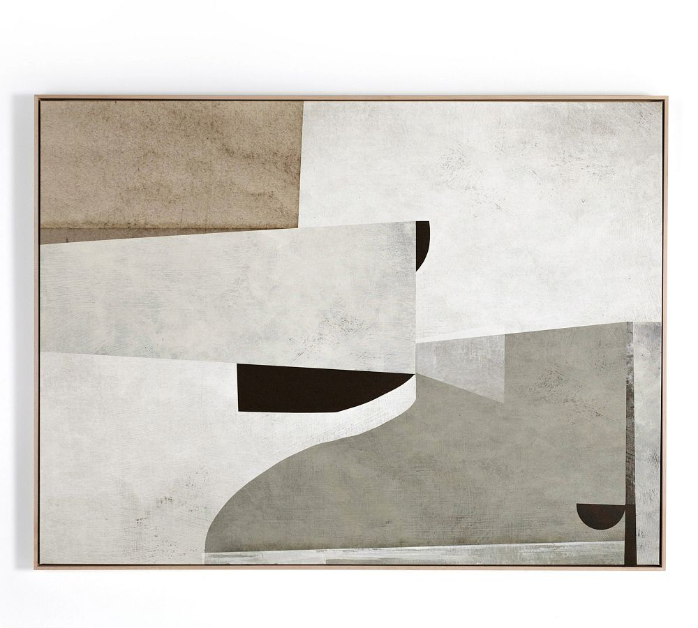 Abstract Coffee and Cream Canvas Print with Natural Maple Frame
