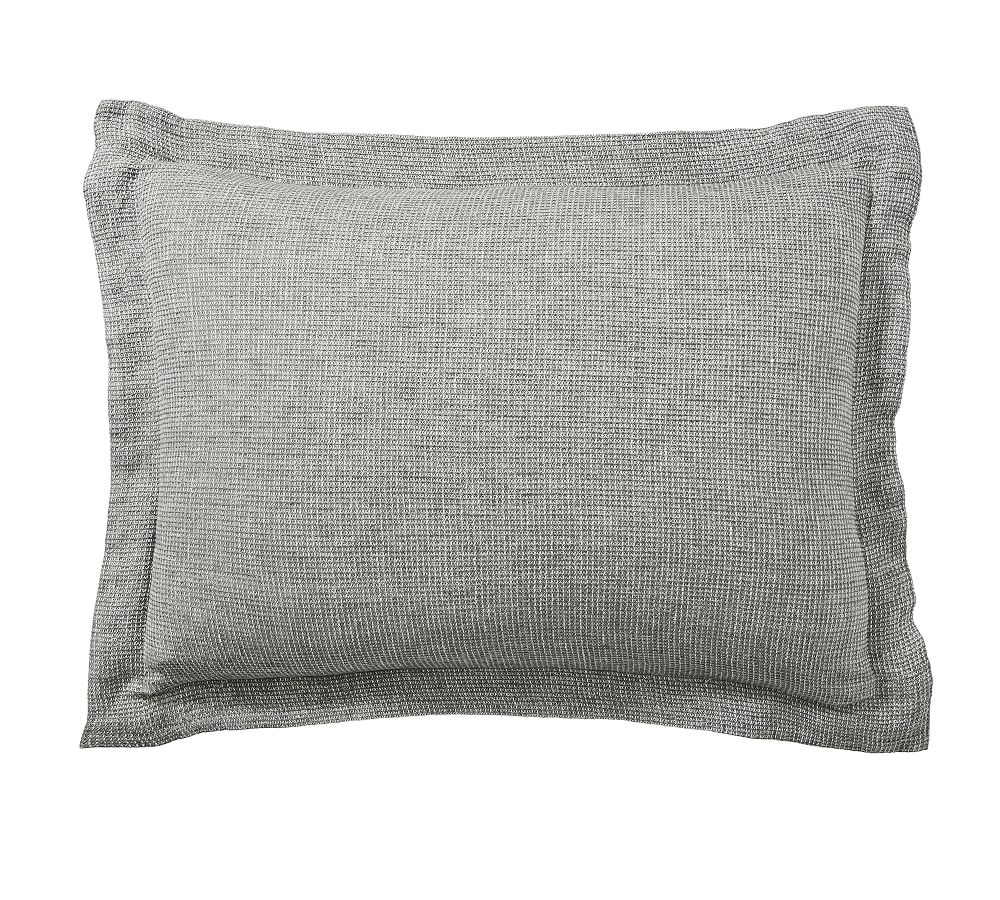 European Flax Linen Waffle Sham - Light Gray (Set of 2)