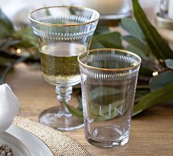 Etched Gold Rim Glassware Collection