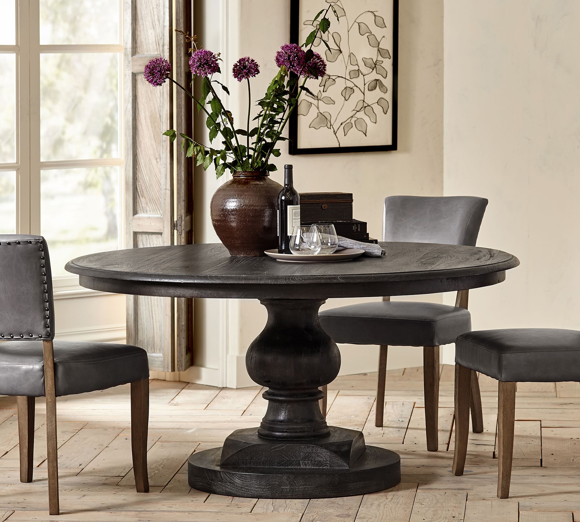 Alt image 1 for Nolan Round Pedestal Dining Table (60")