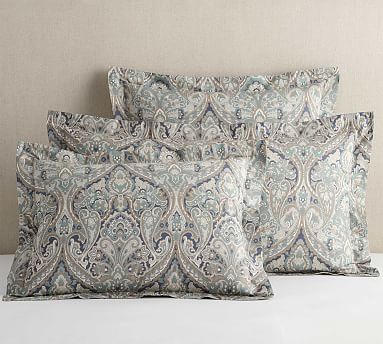 Pottery Barn Sienna Paisley Blue buy Green Floral King Duvet n 3 Euro Pillow Shams