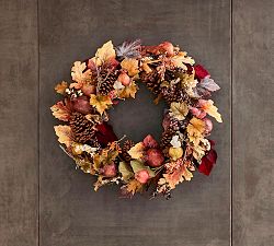 Faux Pomegranate &amp; Pinecone Wreath