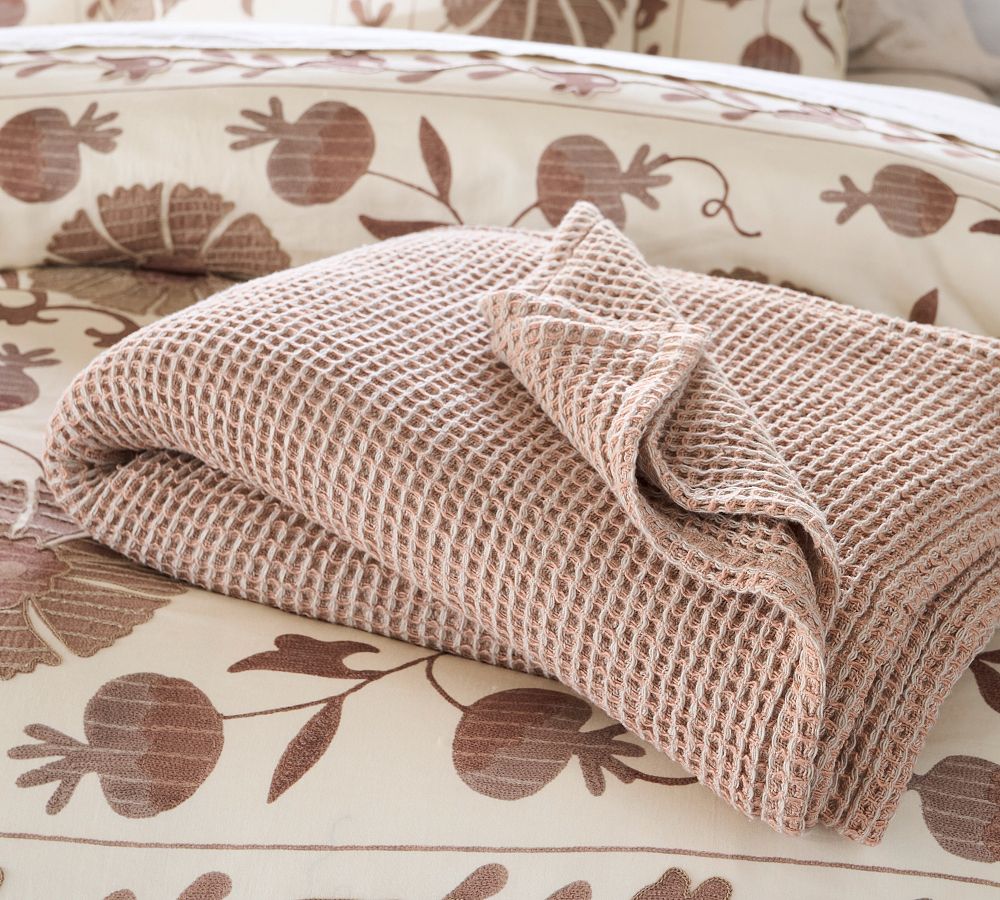 Waffle Weave Blanket (King, Rosewood)