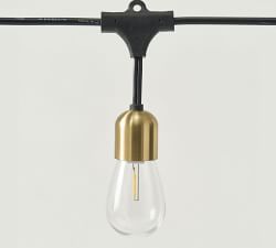 Brass Solar Hanging String Lights - 28'