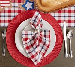 Americana Plaid Cotton Napkins - Set of 6