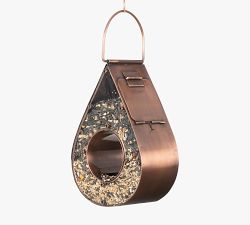 Teardrop Shaped Copper Fly Thru Bird Feeder