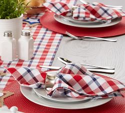 Americana Plaid Cotton Napkins - Set of 6