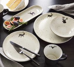 Rustic Reindeer Terracotta Salad Plates - Set of 4