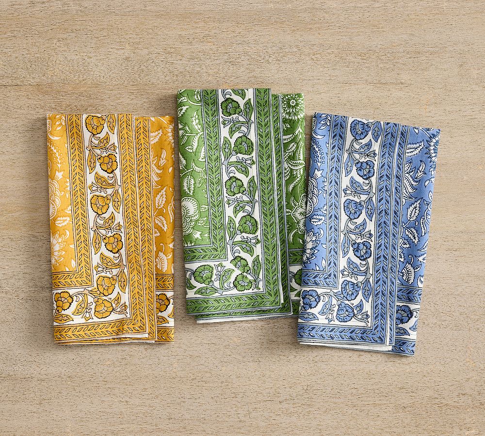 Tamara Block Print Organic Cotton Napkins - Set of 4
