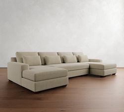 Big Sur Square Arm Deep Seat Double Chaise Sectional (146&quot;&ndash;198&quot;)