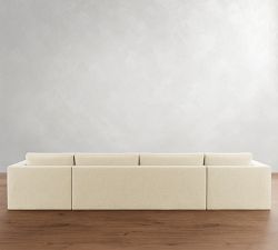 Carmel Wide Arm Slipcovered Double Chaise Sectional (144&quot;&ndash;176&quot;)