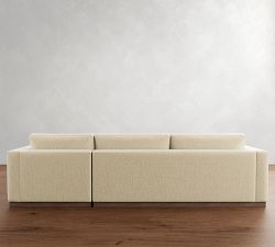 Carmel Recessed Arm Wood Base Chaise Sectional (110&quot;&ndash;133&quot;)