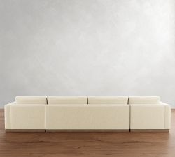 Carmel Recessed Arm Wood Base Double Chaise Sectional (141&quot;&ndash;174&quot;)