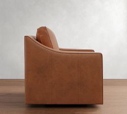 Cameron Slope Arm Leather Swivel Chair