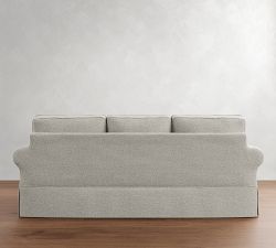 PB Comfort Roll Arm Slipcovered Sleeper Sofa With Memory Foam Mattress (87&quot;)