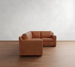 Shasta Square Arm Leather 3-Piece Sectional (99&quot;&ndash;103&quot;)