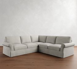 PB Comfort Roll Arm Slipcovered 3-Piece L-Shaped Sectional (108&quot;)