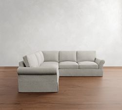 PB Comfort Roll Arm Slipcovered 3-Piece L-Shaped Sectional (108&quot;)