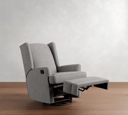 PB Wingback Modern Manual &amp; Power Swivel Glider Recliner