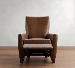 Irving Square Arm Leather Manual &amp; Power Recliner