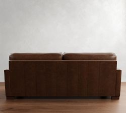 Turner Square Arm Leather Sleeper Sofa (58&quot;&ndash;83&quot;)