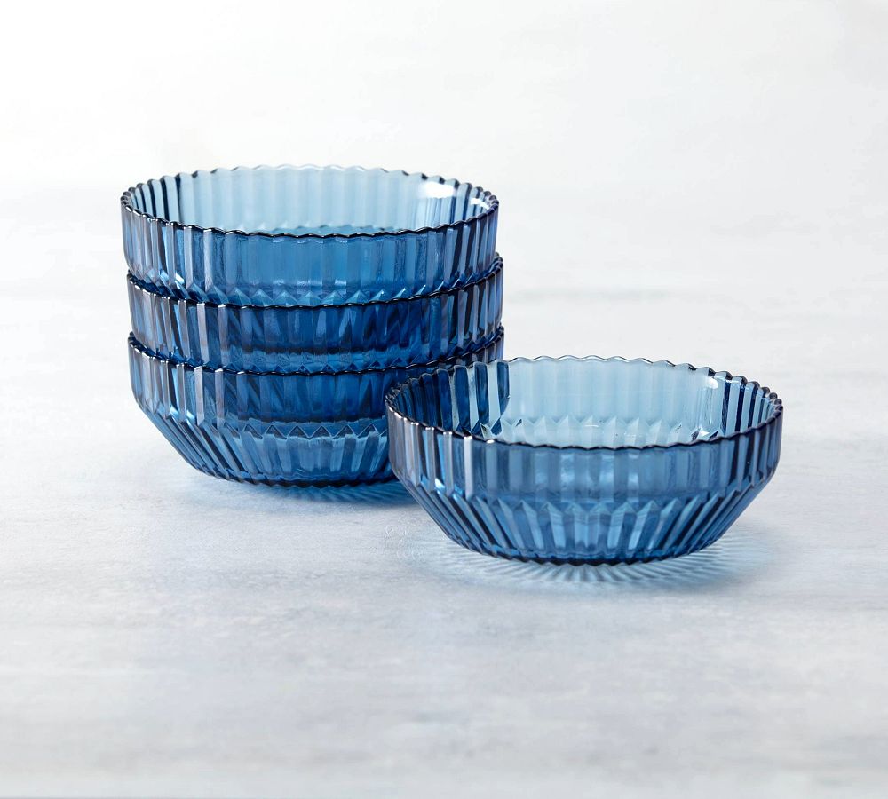 Fluted Glass Coupe Bowl - Set of 4