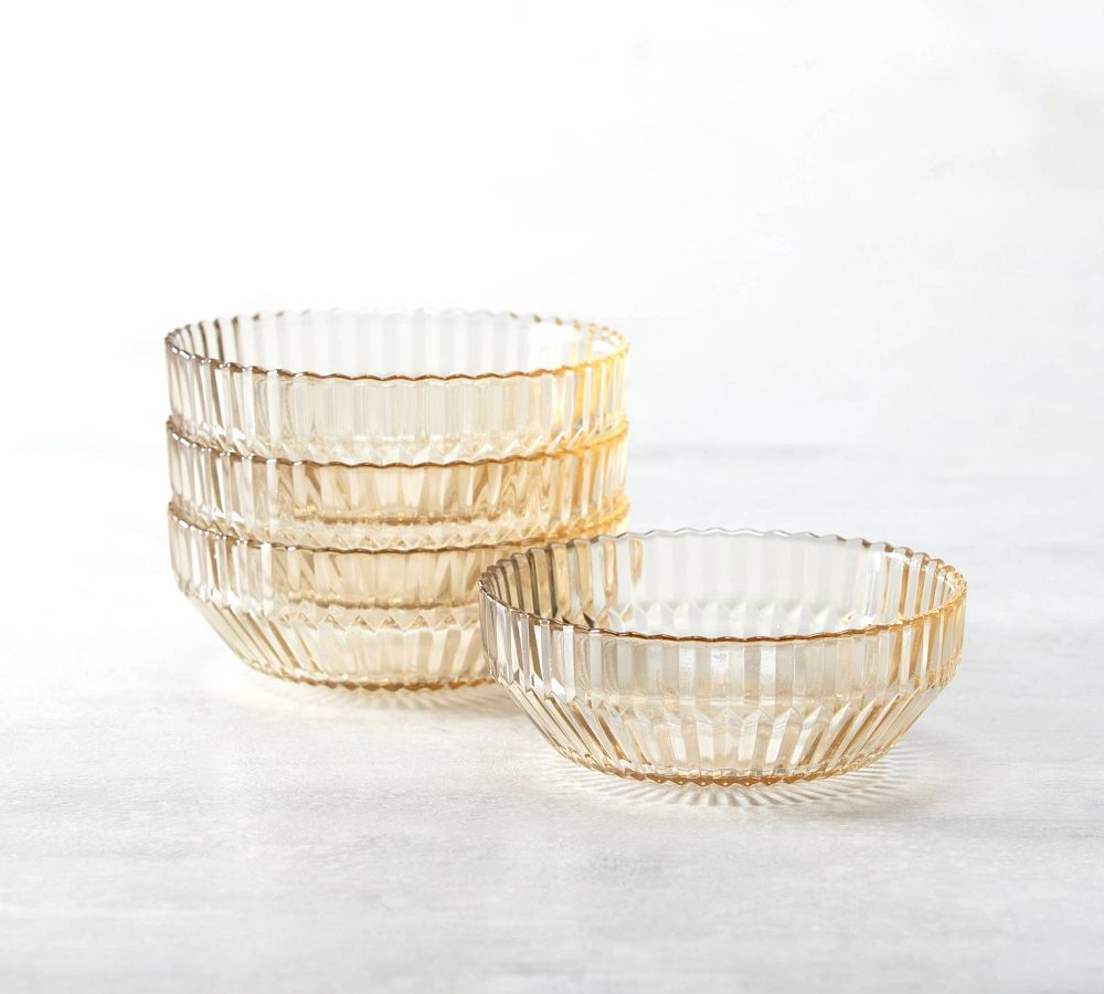 Fluted Glass Coupe Bowl - Set of 4