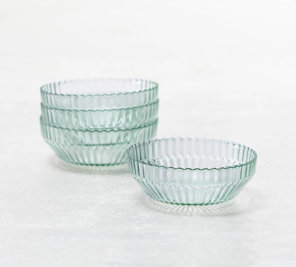 Fluted Glass Coupe Bowl - Set of 4