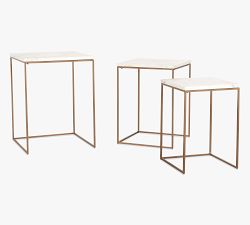 Pepper Marble Square Nesting Tables