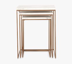 Pepper Marble Square Nesting Tables