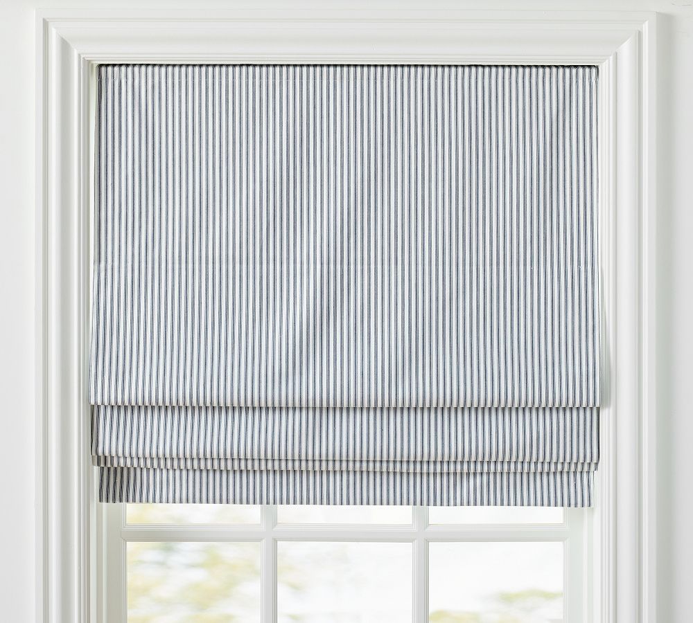 Custom Striped Roman Shade