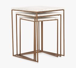 Pepper Marble Square Nesting Tables