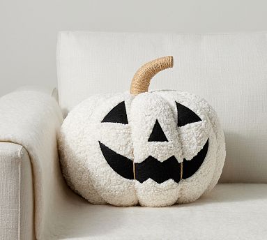 New Sold Out Pottery Barn Jack o’ Lantern Plush Halloween sale Pumpkin Pillow large