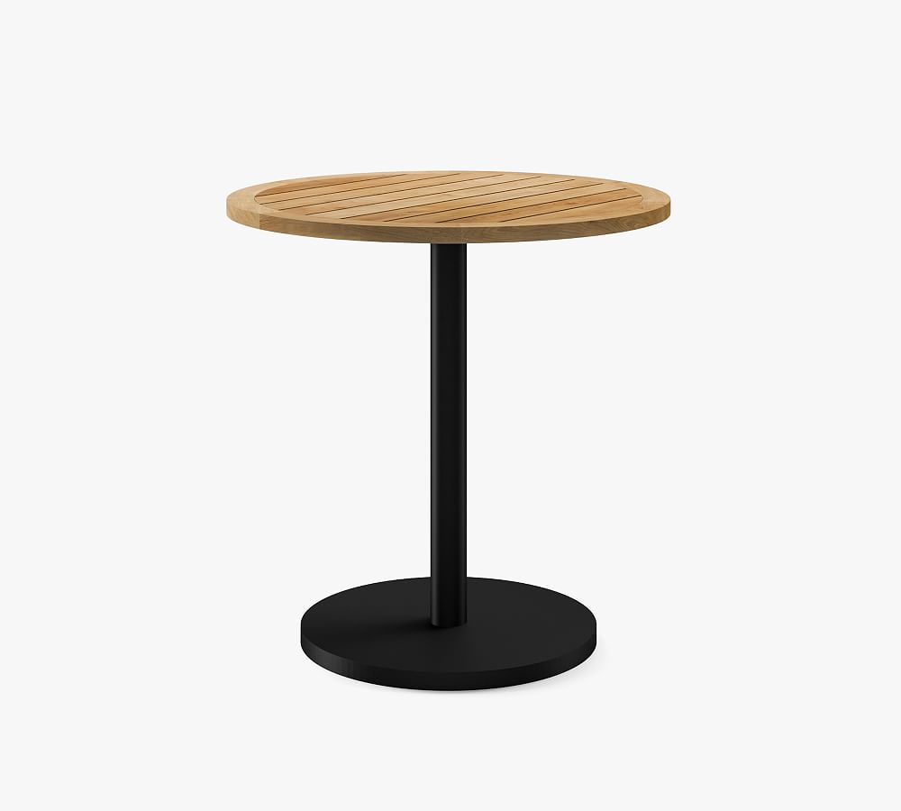 Malibu Metal &amp; Teak Round Outdoor Bistro Table