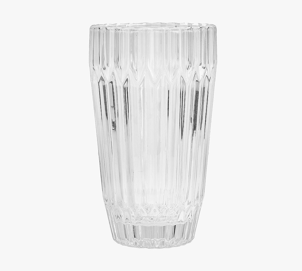 Pottery Barn Tall Fluted Glass Tumbler, Set of 6