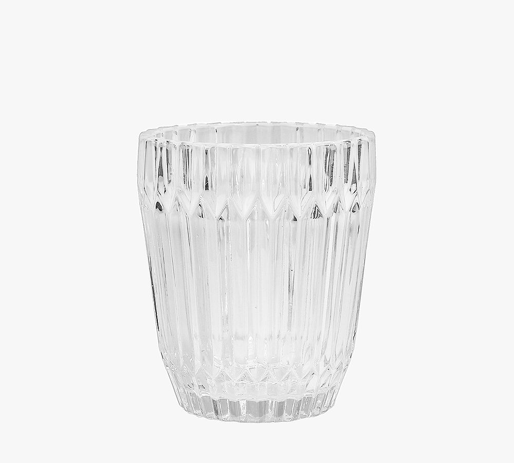Pottery Barn Short Fluted Glass Tumbler, Set of 6
